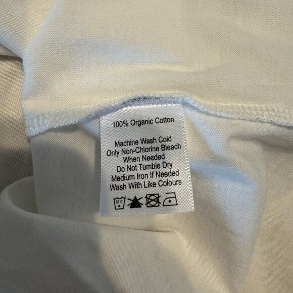 Amour Vert White Partial Button Organic Cotton Blouse Top Women's Large L - Picture 3 of 5